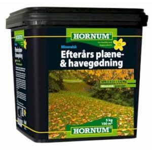 Hornum Efterårs plæne- og havegødning NPK 0-4-21 5 kg spand